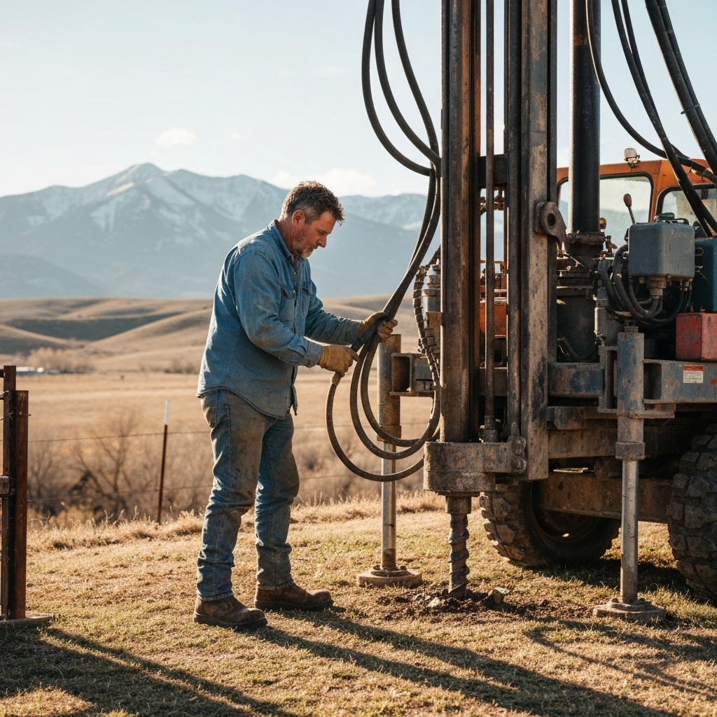well drilling at work